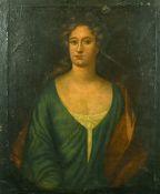 An 18th Century half-length portrait of a lady, oil on canvas, 30