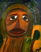 Jamie Moynahan (20th Century) figure in a landscape, acrylic on canvas, signed with initials, 19