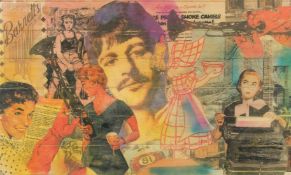 Pietro Psaier (1936-2004), 'Ringo Starr', silkscreen print and mixed media on fruitwood, signed
