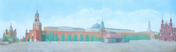 20th Century Russian School, a view of Red Square, Moscow, oil on canvas, inscribed in Cyrillic