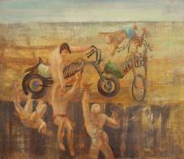 Gerard Andres, Circa 1977, French, 'La Falaise', oil on canvas laid down, signed, 19.75