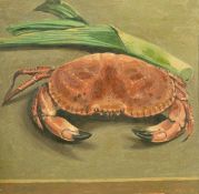 20th Century, Still life of a Crab and leek, oil on board, signed and dated '94, 14