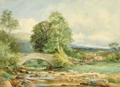 David Bates (1840-1921) British, 'In Glen Fallock, Dunbartonshire', a view of a horse and card going