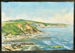 Jiva, a coastal view, oil on canvas, signed, 19.75