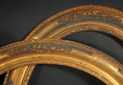 A pair of 20th Century French oval frames, rebate 18