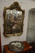 Two decorative Art Nouveau style mirrors.
