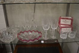 Wine glasses etc.