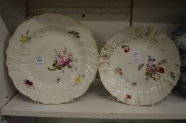 A Meissen floral decorated dish together with a similar dish.