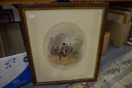 Prussian Soldiers of Horseback watercolour and other prints.