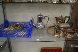 A quantity of plated items to include a tea service.