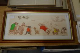 A cheeky colour print depicting dogs.