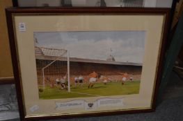 FA Cup Final 1953 Blackpool 4, Bolton Wanderers 3, colour print signed by Stanley Matthews
