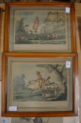 After Charles Vernet, two fox hunting prints.