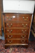 A good small mahogany five-drawer chest.