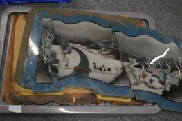 A pair of Chinese reverse paintings on glass (faults).