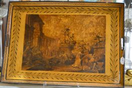 A large Toleware tray.