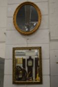 Two giltwood mirrors.