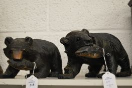 Two Black Forest carved bears.
