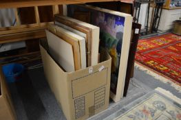 Various paintings and prints.