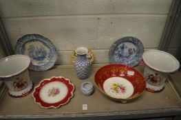 A quantity of decorative china to include a pair of Chinese armorial style vases.