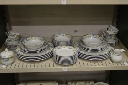 A floral decorated dinner service.