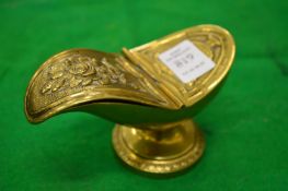 A small cast brass spoon warmer.