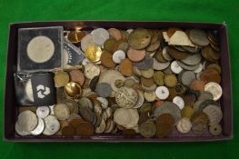 A collection of coins, buttons etc.