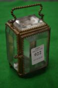An ormolu mounted glass miniature display case.