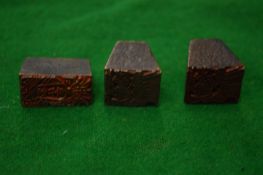 Three small Chinese bronze seals.