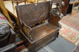 An oak monk's bench.