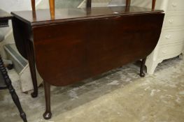 A mahogany drop leaf gate leg dining table.