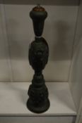 A Chinese style bronze lamp base.