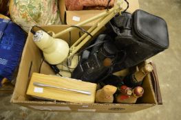 An angle poise lamp, a radio etc.