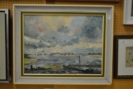 Walberswick oil on canvas board, signed.