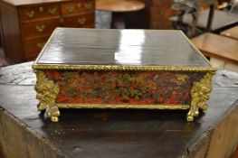 A French Boulle rectangular stand (lacking some inlay).