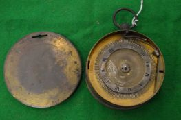 An unusual continental brass cased pin clock.