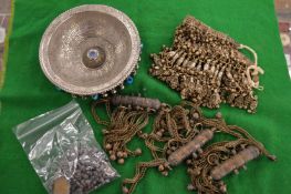 Eastern white metal decorative jewellery etc.