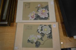 Two unframed Chinese colour prints.