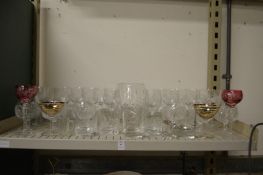 Drinking glasses and other items.