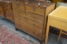A George III mahogany straight front chest of drawers.