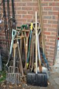 A quantity of gardening tools.