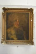 19th Century English School, a portrait of a lady wearing a shawl in a large decorative gilt