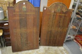 Two oak commanding officer's notice boards for Gunwharf, Portsmouth.