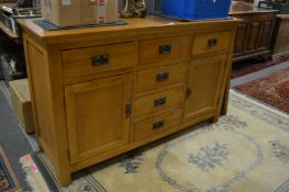 A modern oak sideboard.