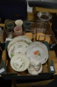 Floral decorated china and other items.