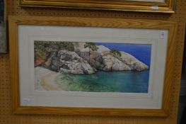 Coastal Landscape watercolour, signed.