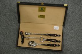 A boxed barman's accessory set.