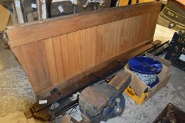 Old windows, louvre doors, a vice etc.