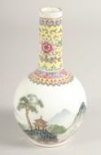 A SMALL CHINESE PORCELAIN BULBOUS VASE, painted with a continuous mountain scene. 6.5