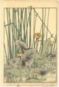 KEINEN IMAO (1845-1924): KEINEN'S FLOWERS AND BIRDS ALBUM: 1891, six Japanese woodblock prints, (
